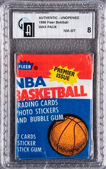 1986/87 Fleer Basketball Unopened Wax Pack – GAI NM-MT 8